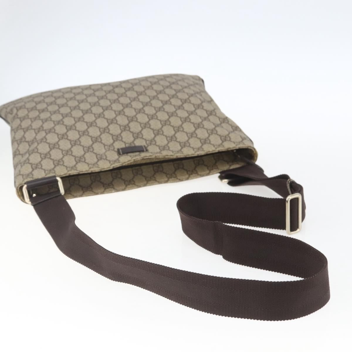 Gucci Zip Top Messenger GG Coated Canvas, Beige, Canvas, Shoulder Bag