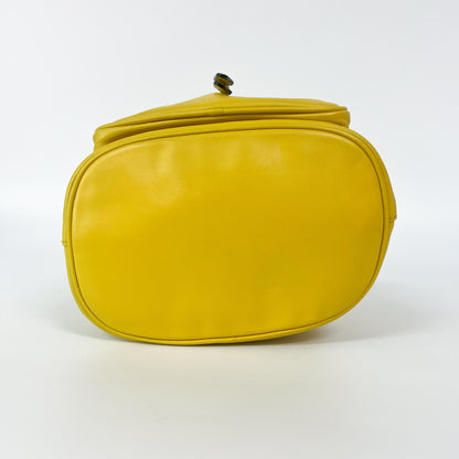 Prada Duet Drawstring Bucket Leather, Yellow, Leather, Handbag