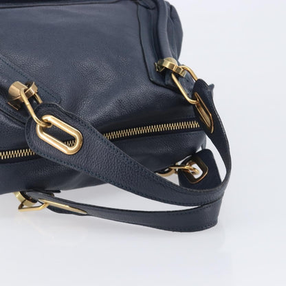 Chloe Paraty Top Handle Leather, Navy, Leather, Handbag