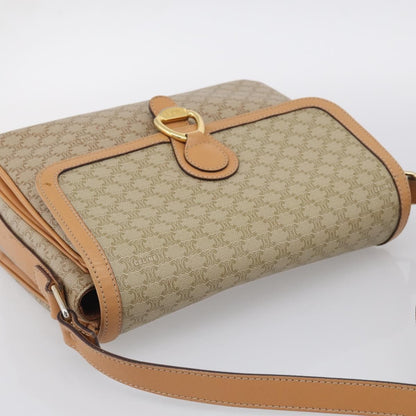 Celine Macadam Shoulder Canvas, Beige, Canvas, Crossbody Bag