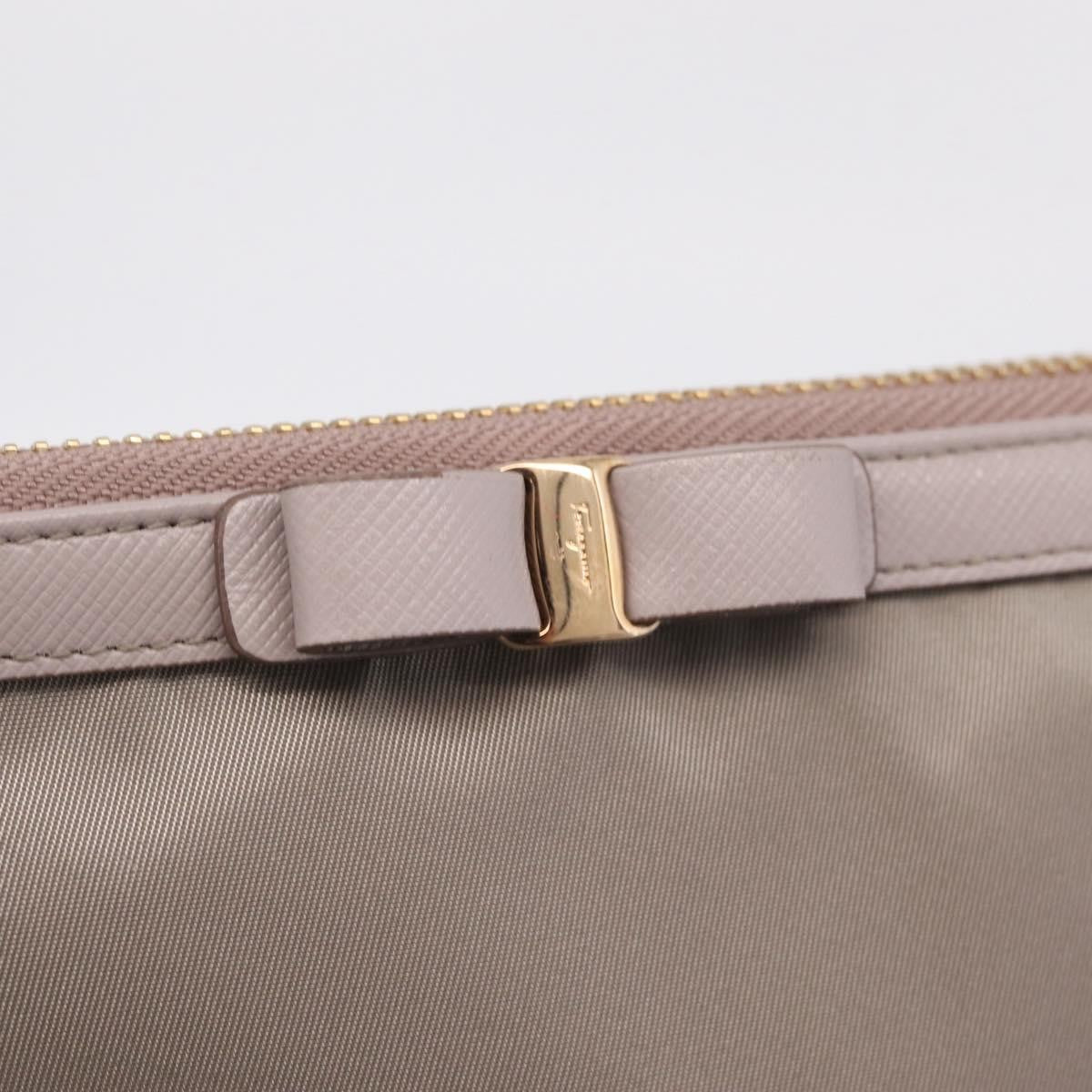Salvatore Ferragamo Vala Clutch Nylon, Gray, Nylon, Clutch