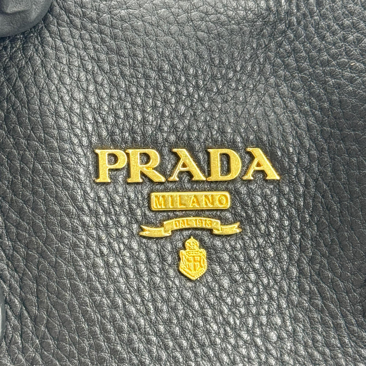 Prada Side Zip Convertible Vitello Daino, Black, Leather, Tote Bag
