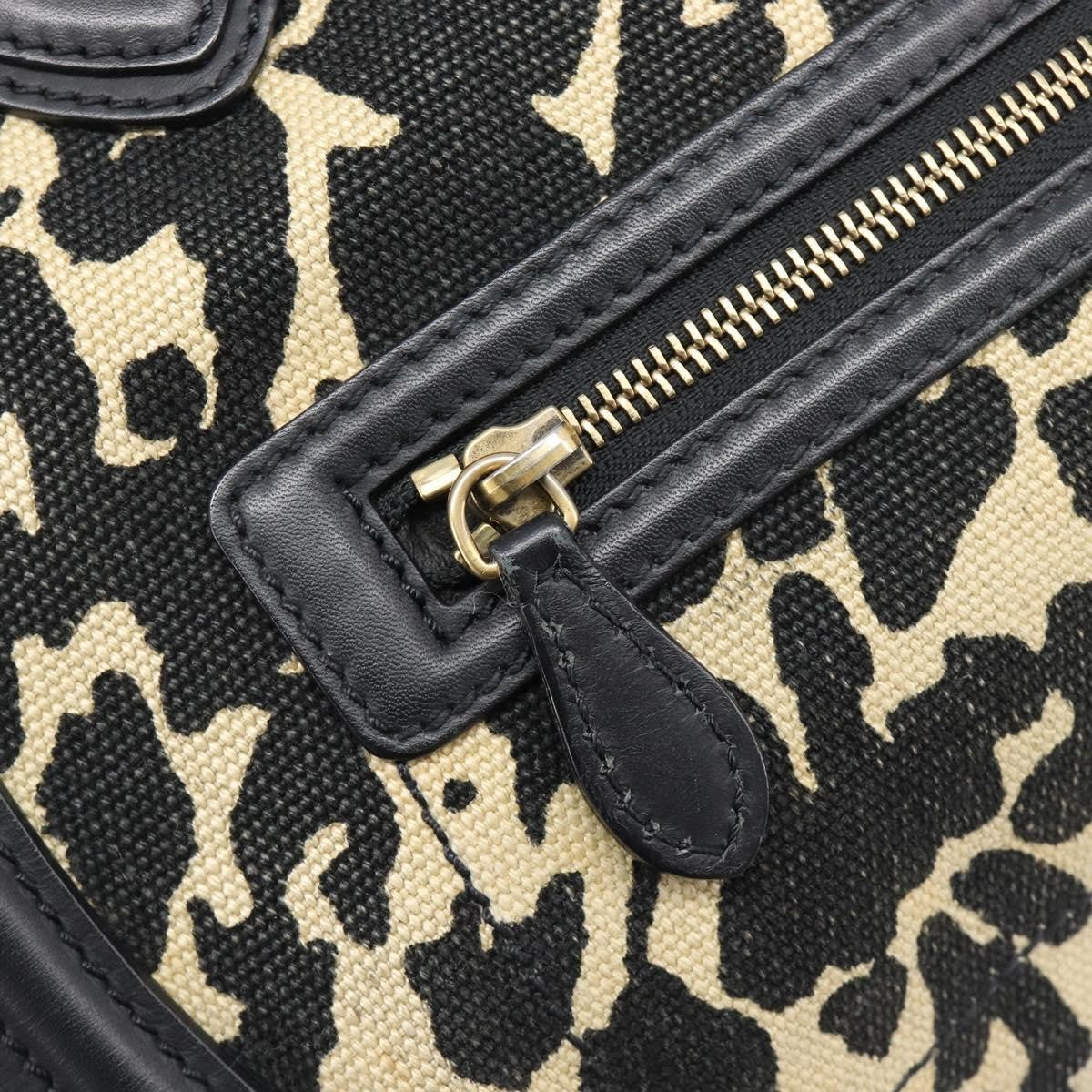 Celine Luggage Printed Canvas and Leather, Black, Leather, Handbag