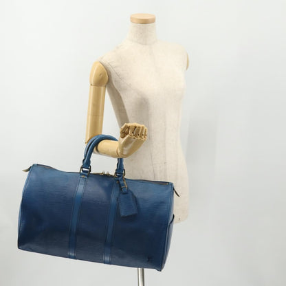 Louis Vuitton Keepall Epi Leather, Blue, Leather, Travel Bag