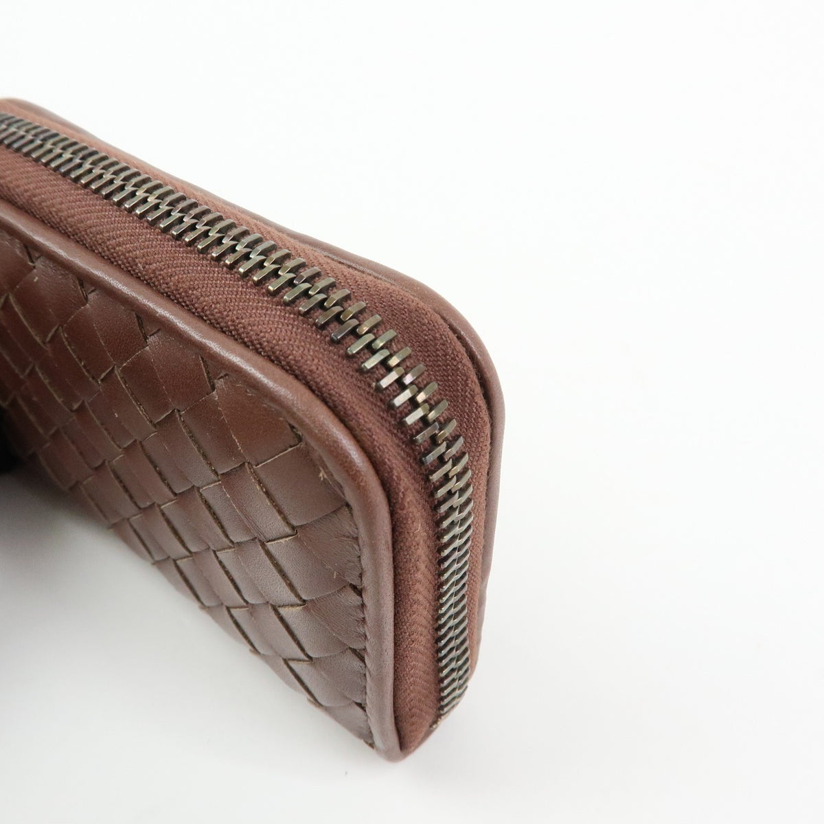 Bottega Veneta Zip Coin Purse Intrecciato Nappa, Brown, Leather, Clutch