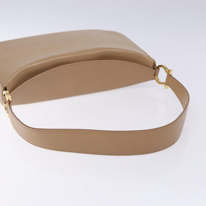Salvatore Ferragamo Gancini Leather, Beige, Leather, Shoulder Bag