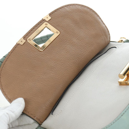 Chloe Marcie Top Handle Leather, Green, Leather, Handbag