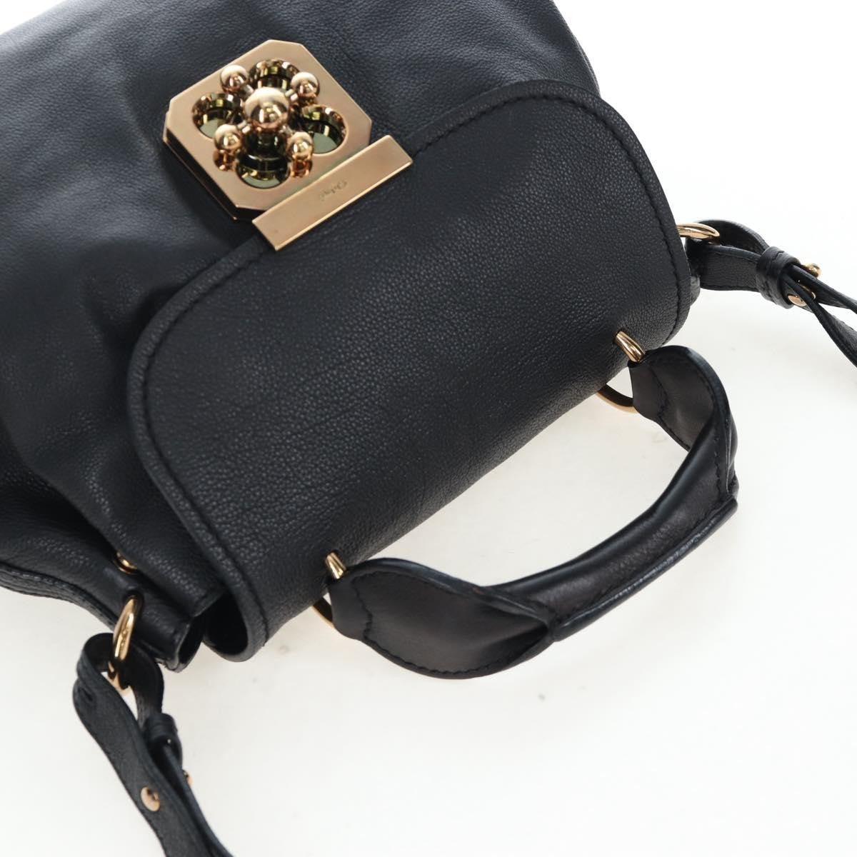 Chloe Elsie Convertible Satchel Leather, Black, Leather, Handbag