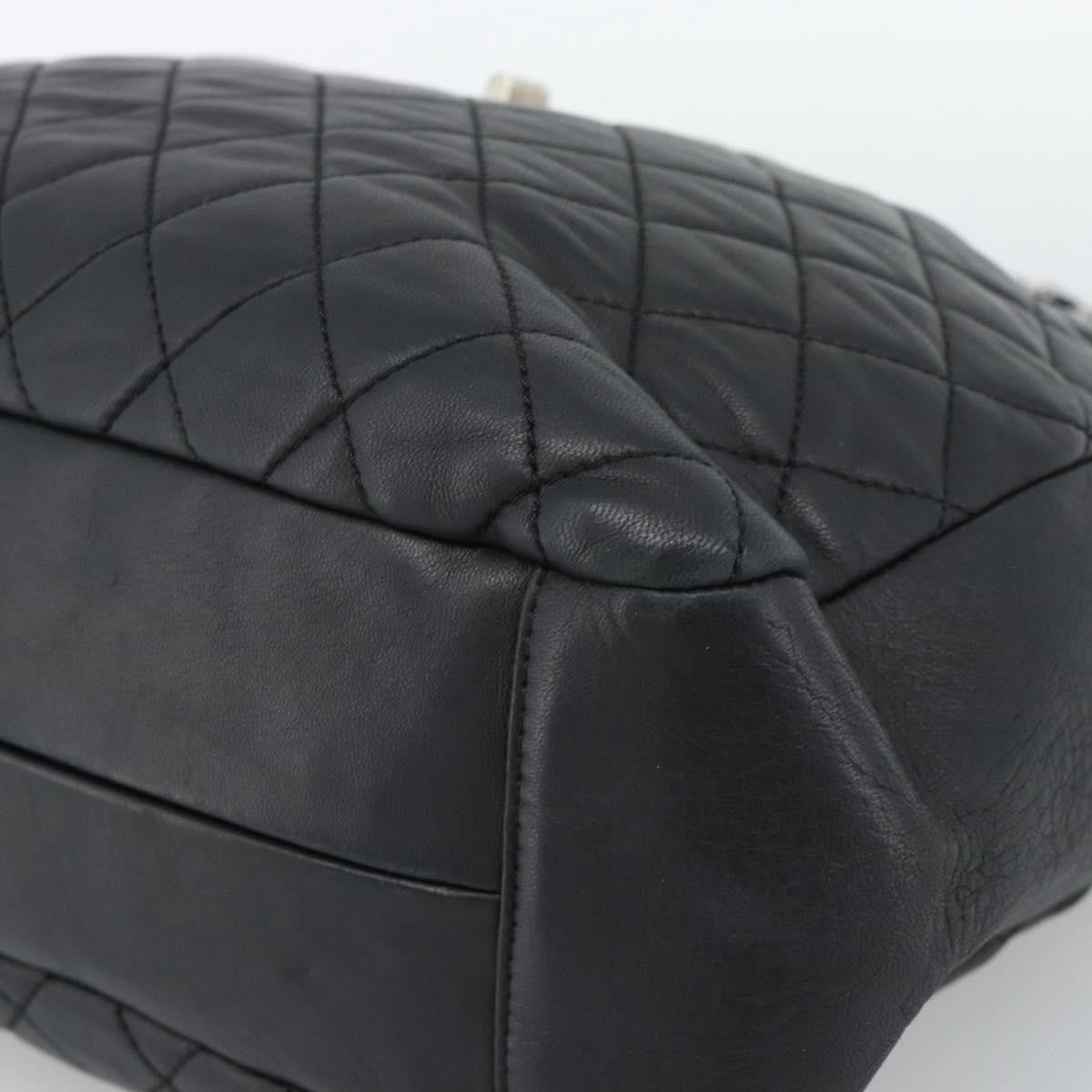 Chanel Mademoiselle Chain Quilted Lambskin, Black, Leather, Shoulder Bag