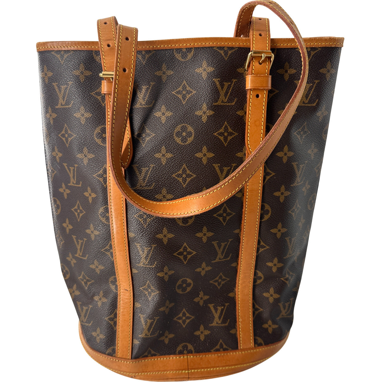 Louis Vuitton Neverfull Pochette Monogram Canvas, BROWN, CANVAS, Tote bag