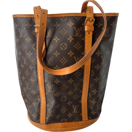 Louis Vuitton Neverfull Pochette Monogram Canvas, BROWN, CANVAS, Tote bag