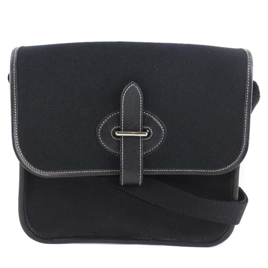 Hermès Buenaventura, Black, Canvas, shoulder