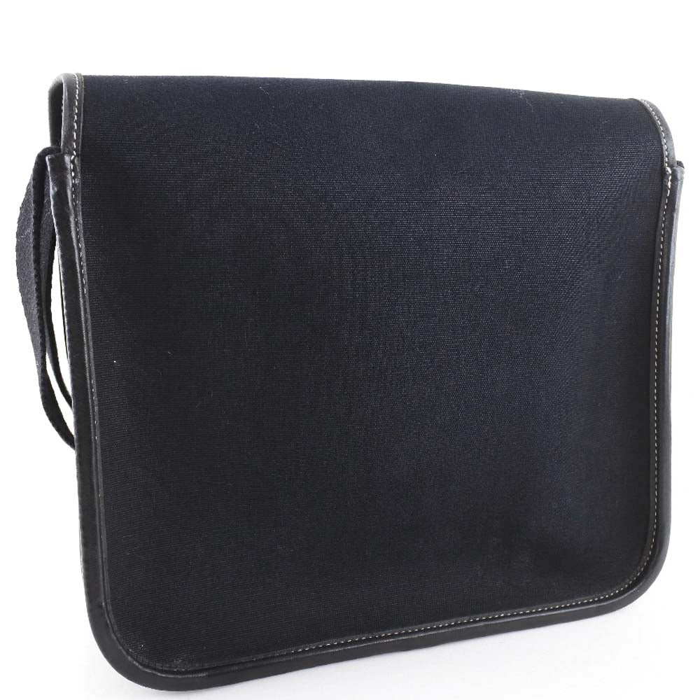 Hermès Buenaventura, Black, Canvas, shoulder