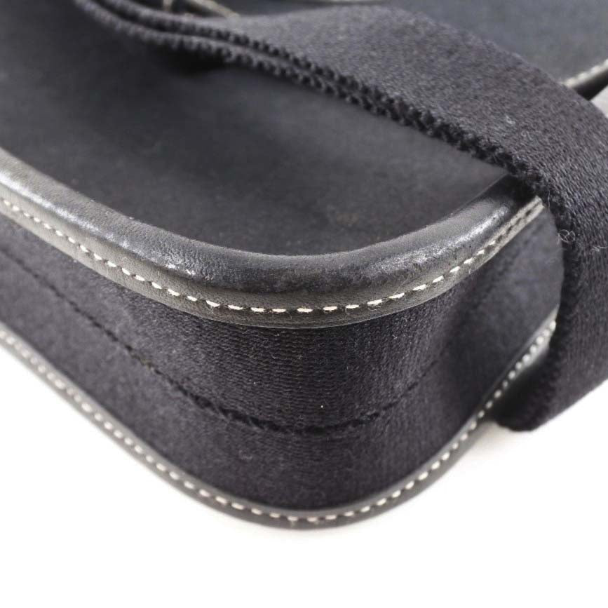 Hermès Buenaventura, Black, Canvas, shoulder