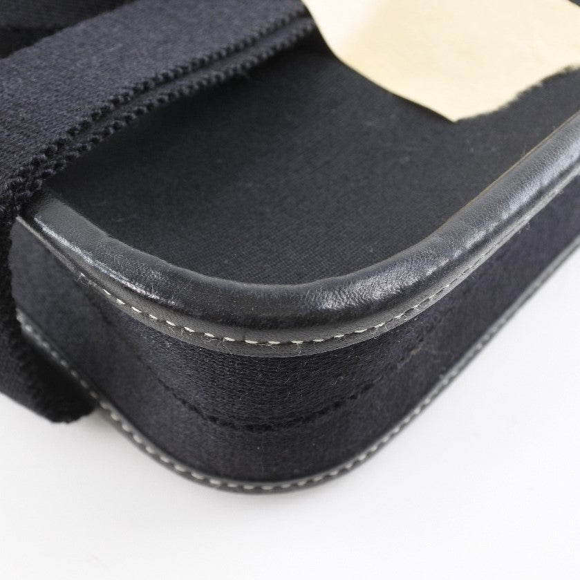 Hermès Buenaventura, Black, Canvas, shoulder