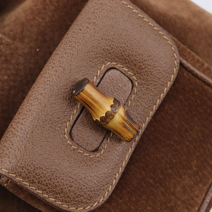 Gucci Vintage Bamboo Suede, Brown, Suede, Backpack