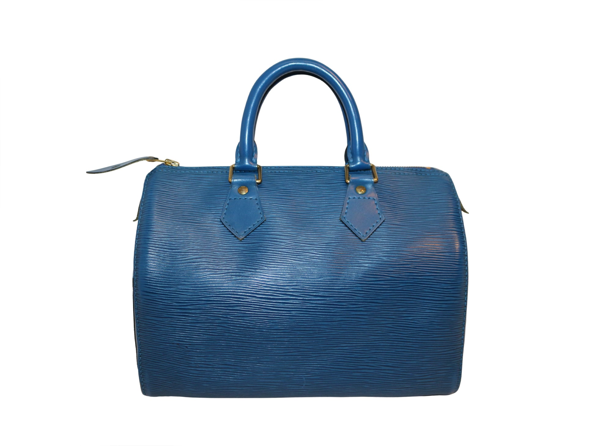 Louis Vuitton Speedy Handbag Epi Leather, BLUE, LEATHER, Handbag