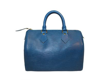 Louis Vuitton Speedy Handbag Epi Leather, BLUE, LEATHER, Handbag