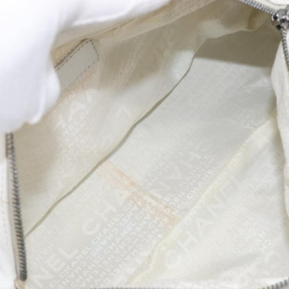 Chanel Square Stitch CC Boston Quilted Leather, White, Leather, Handbag