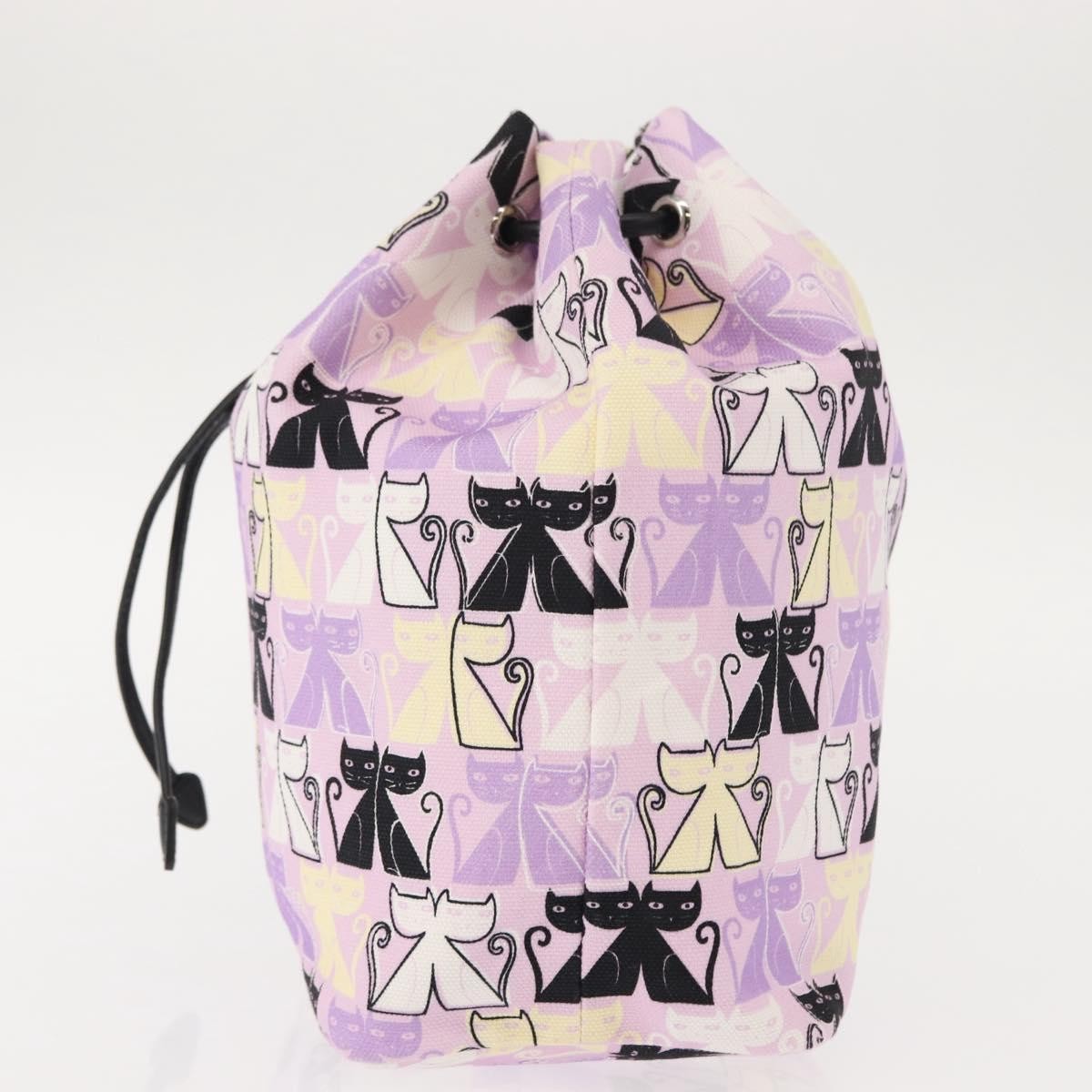 Miu Miu Drawstring Printed Canvas, Pink, Canvas, Clutch