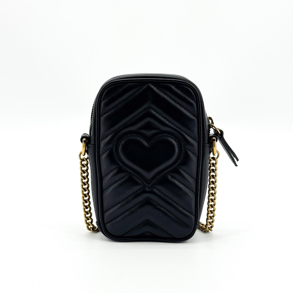 Gucci GG Marmont Matelasse Leather, Black, Leather, Shoulder Bag
