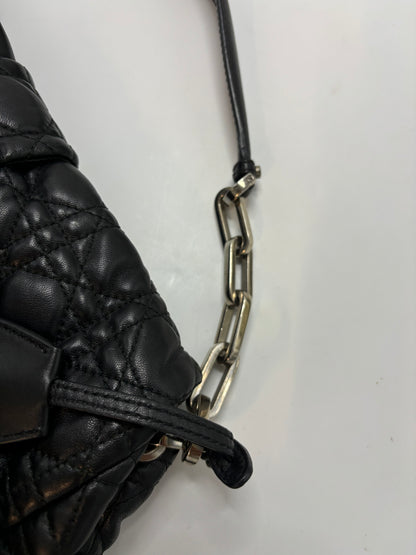Christian Dior New Lock Flap Cannage Quilt Lambskin, Black, Leather, Handbag