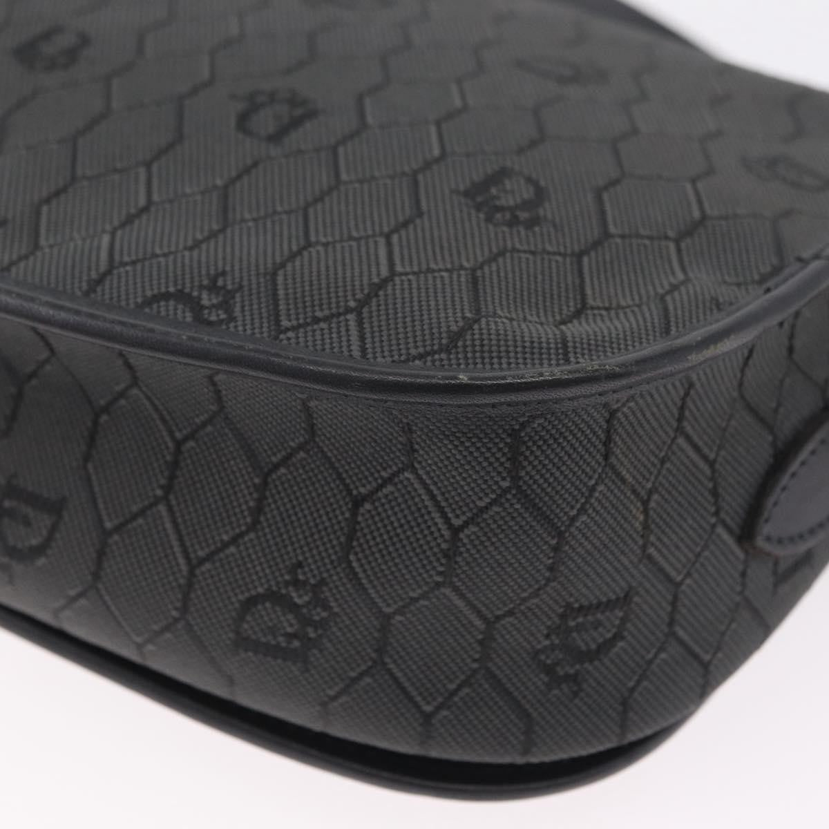 Christian Dior Vintage Honeycomb Canvas, Black, Canvas, Shoulder Bag