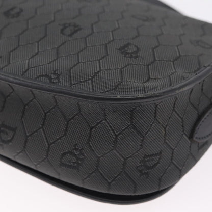 Christian Dior Vintage Honeycomb Canvas, Black, Canvas, Shoulder Bag