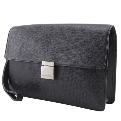 Louis Vuitton Selenga Pochette Taiga Leather, Black, Leather, Clutch