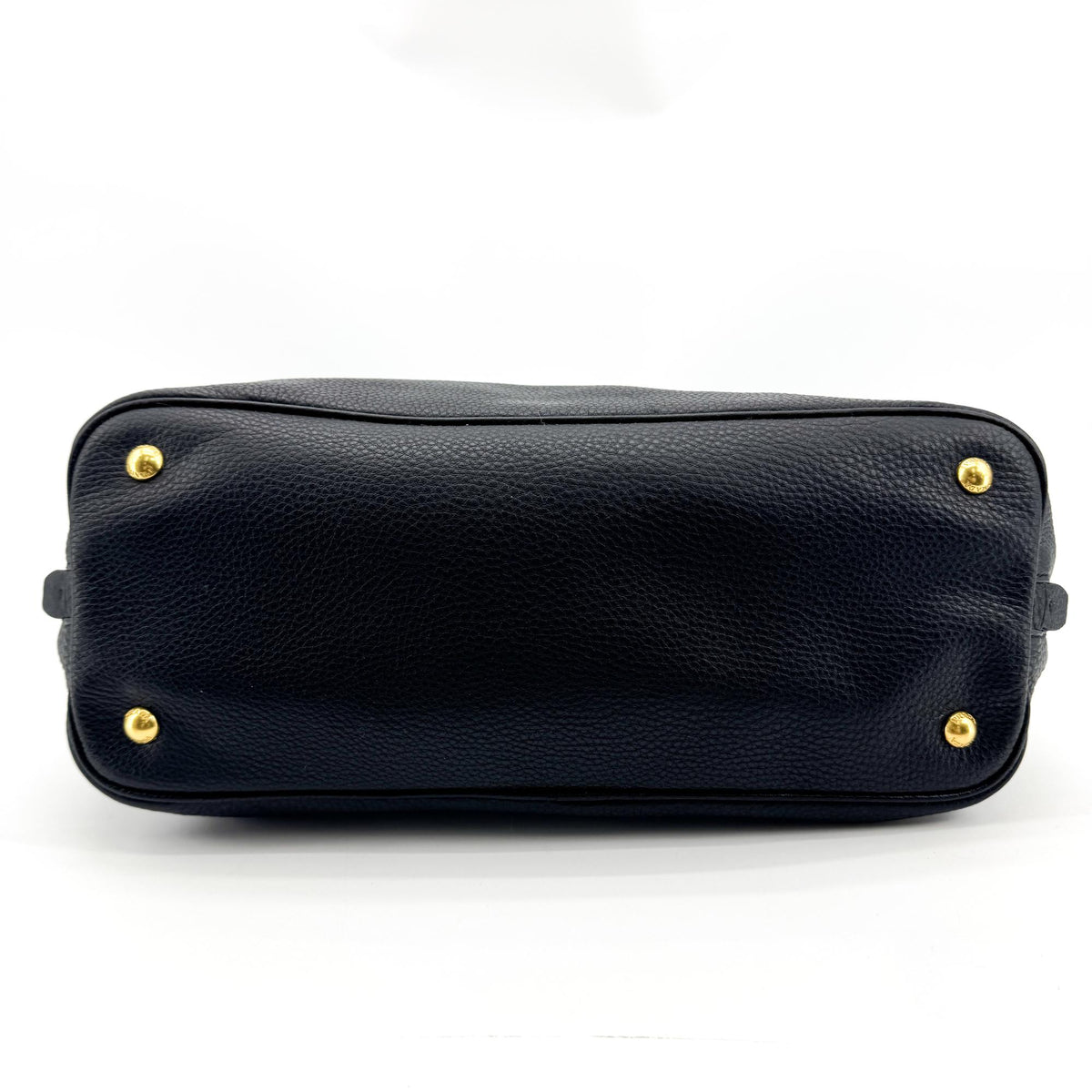 Prada Side Zip Convertible Vitello Daino, Black, Leather, Tote Bag