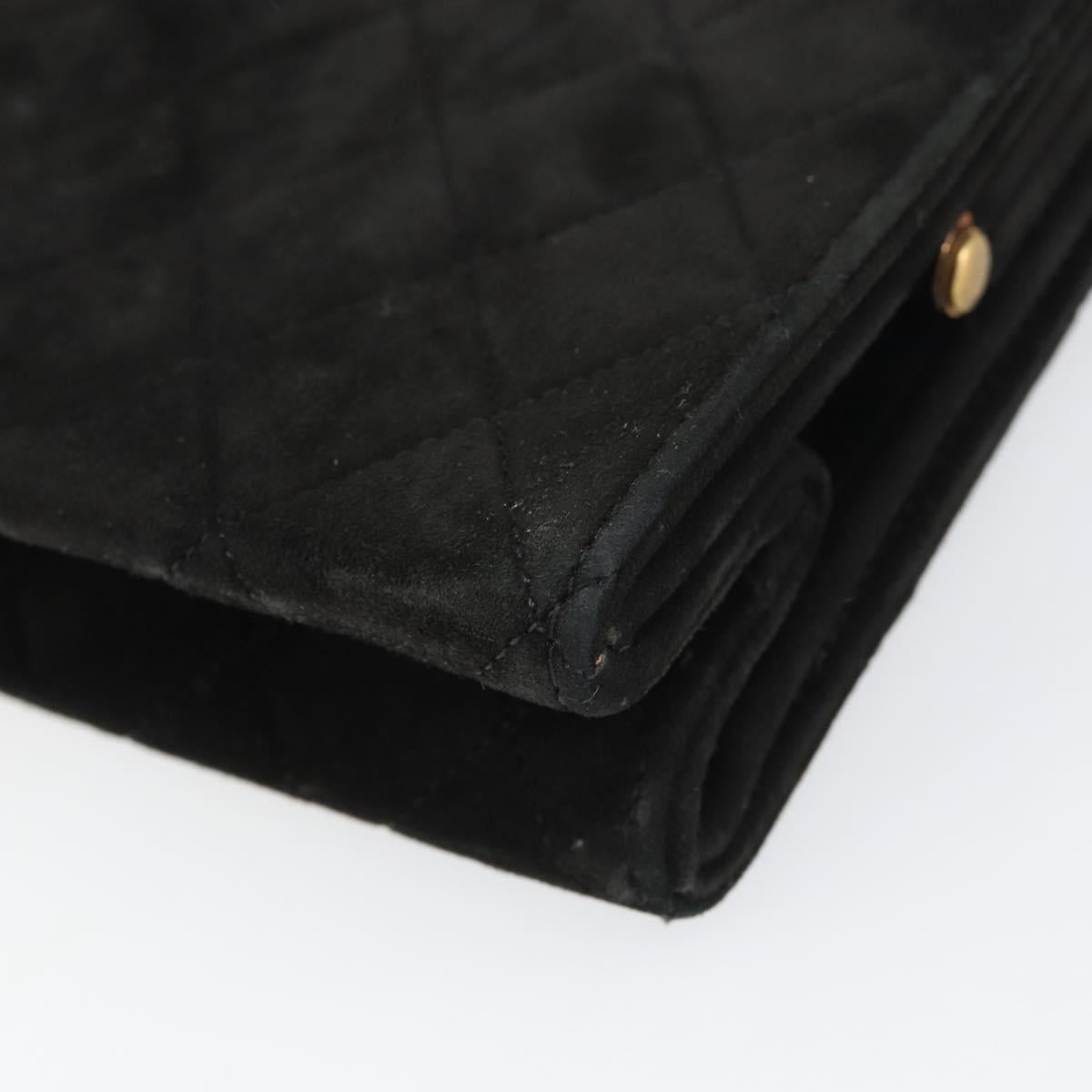 Chanel Matelasse Chain Shoulder Bag Suede, BLACK, SUEDE, Shoulder bag