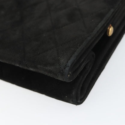 Chanel Matelasse Chain Shoulder Bag Suede, BLACK, SUEDE, Shoulder bag