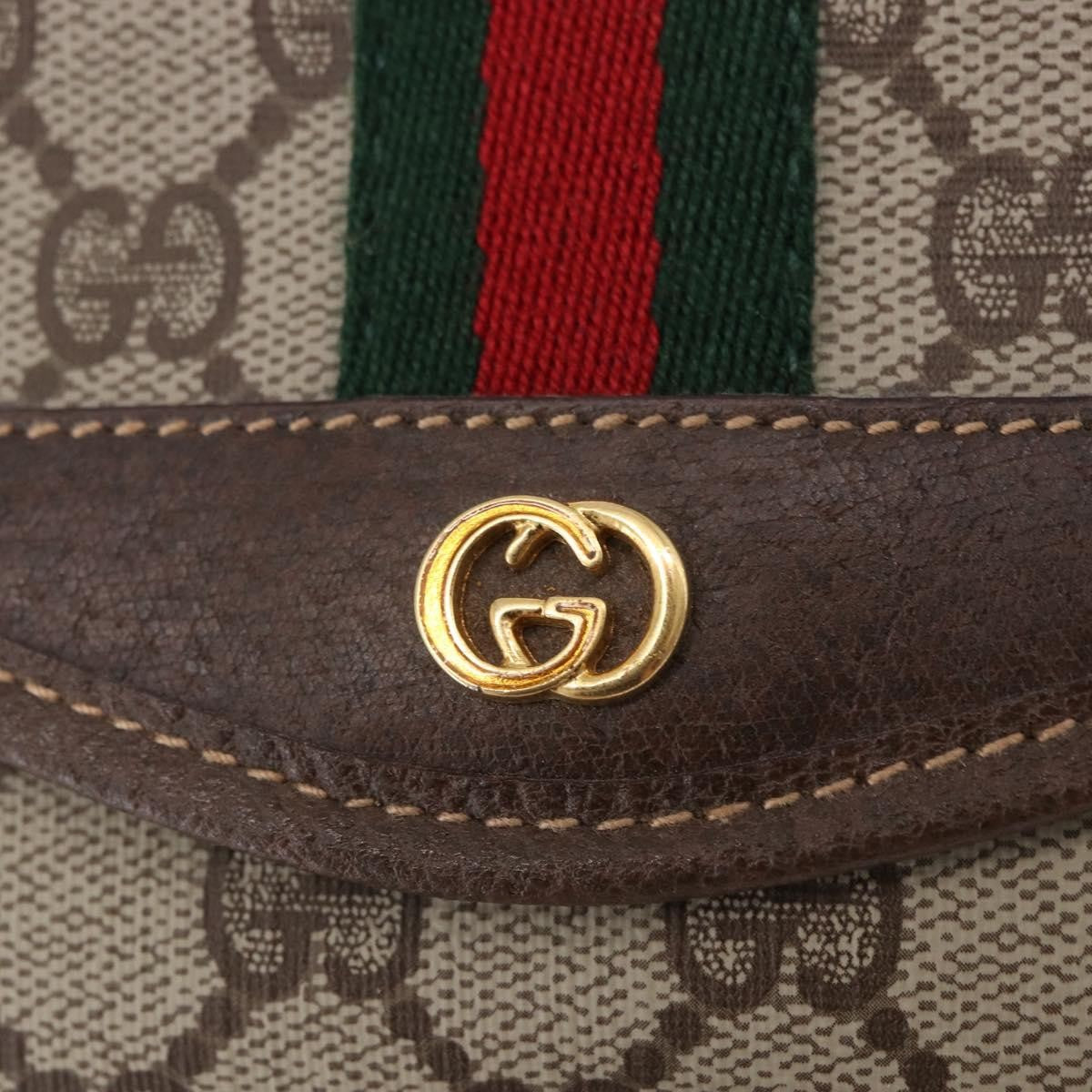 Gucci Sherry line Canvas, Beige, PVC, Clutch