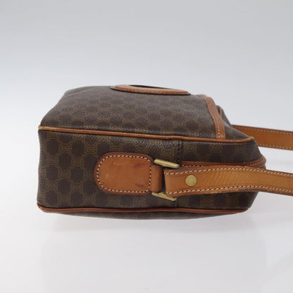 Celine Vintage Macadam Canvas and Leather, Brown, Canvas, Shoulder Bag