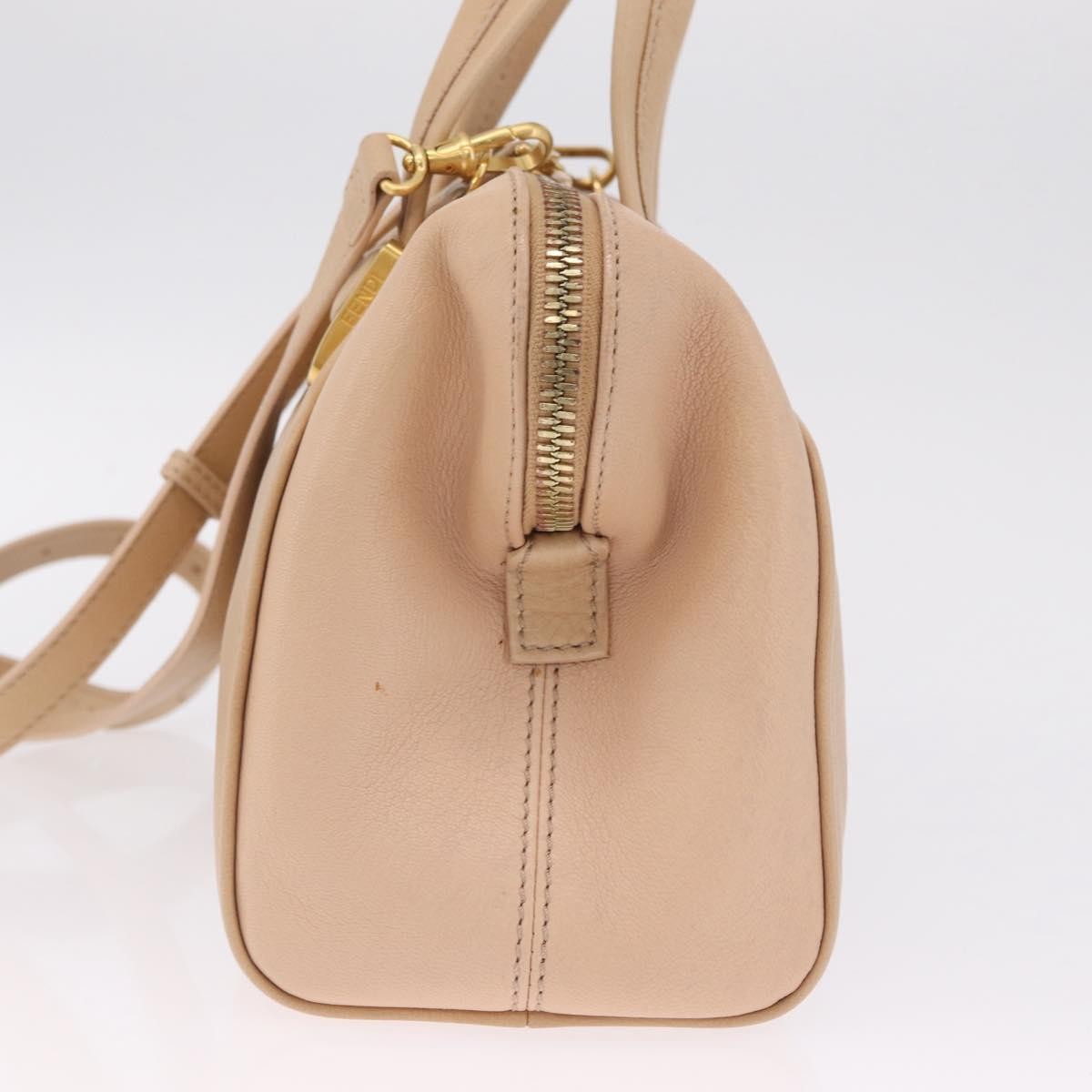 Fendi Chameleon Satchel Leather, Beige, Leather, Handbag