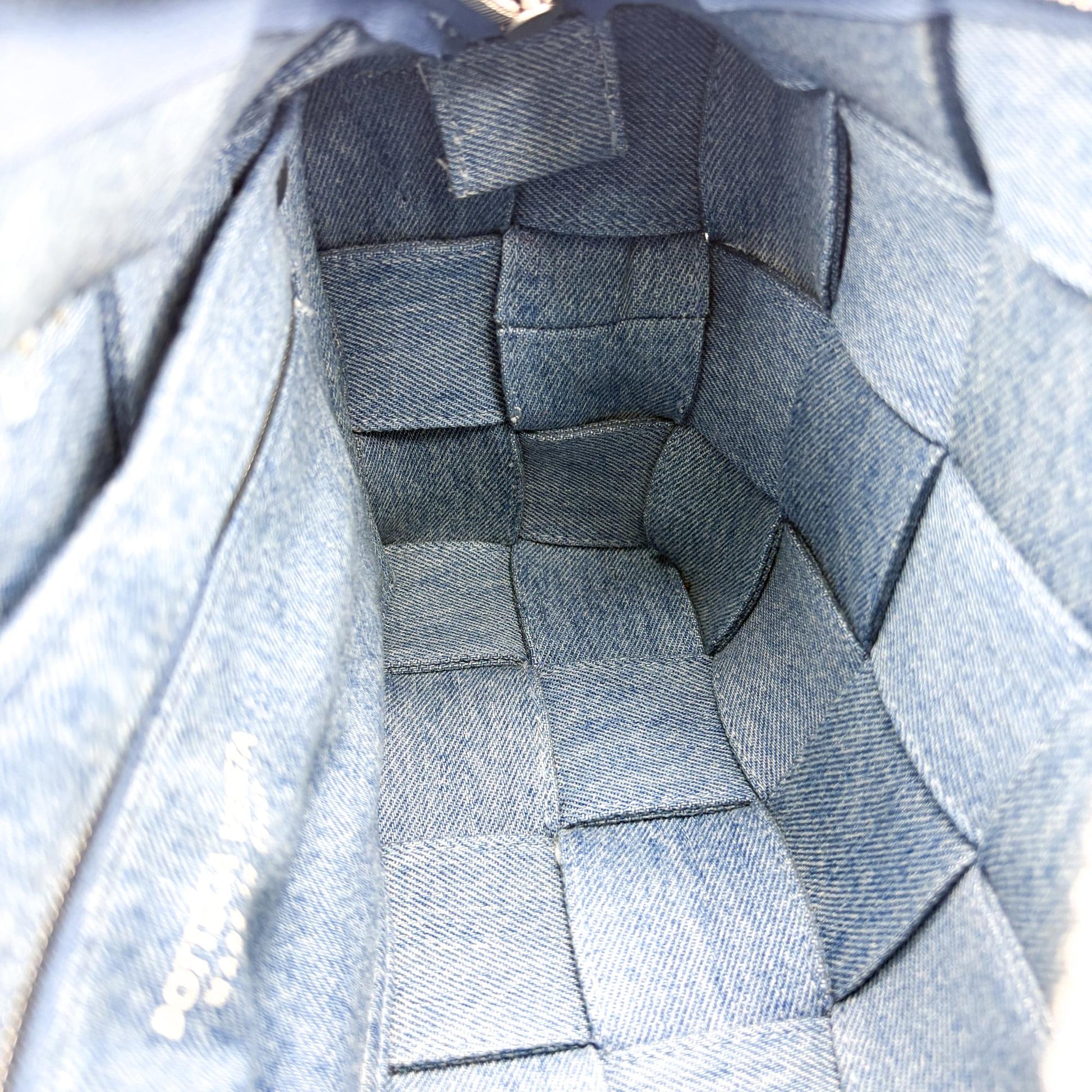 Bottega Veneta Cassette Maxi Intrecciato Denim, Blue, Denim, Crossbody Bag
