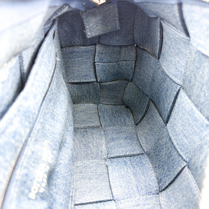 Bottega Veneta Cassette Maxi Intrecciato Denim, Blue, Denim, Crossbody Bag