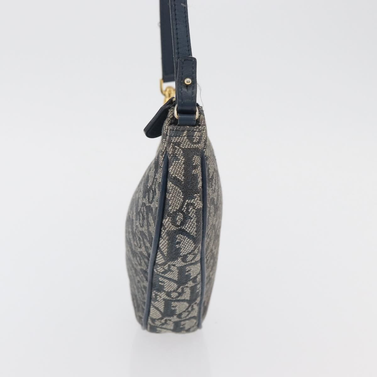 Christian Dior Vintage Saddle Diorissimo Canvas, Navy, Canvas, Handbag
