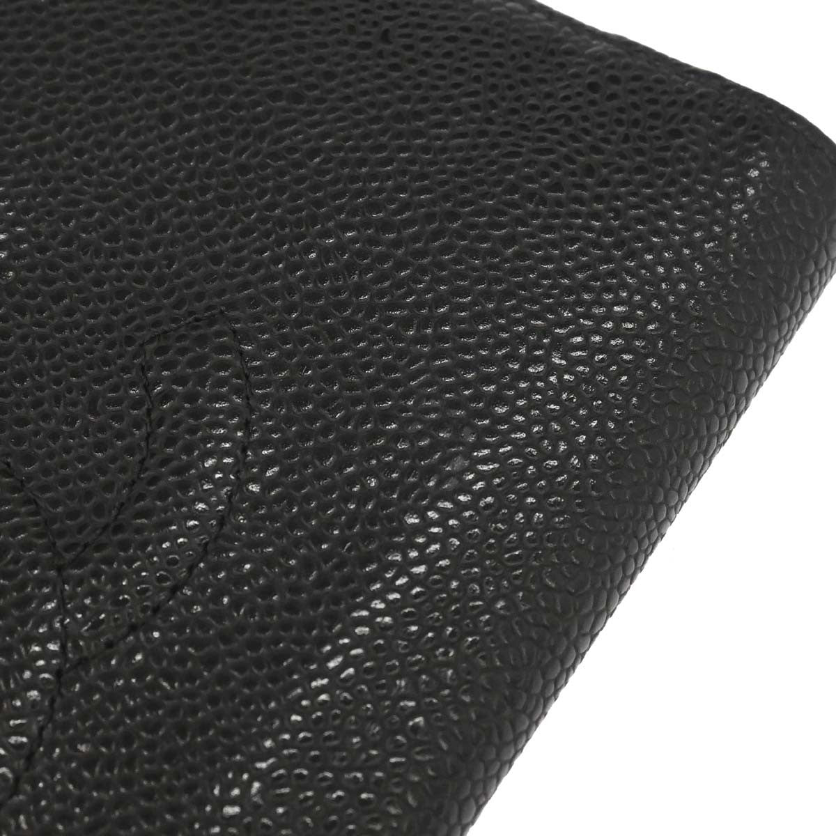 Chanel CHANEL V Stitch Chevron Long Bifold Wallet Pink Chevron, Black, Calfskin, Wallet
