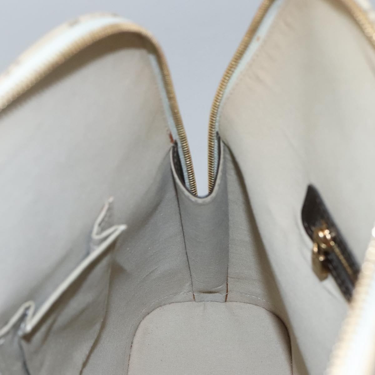 Louis Vuitton Alma Mini Lin Monogram, Khaki, Canvas, Handbag