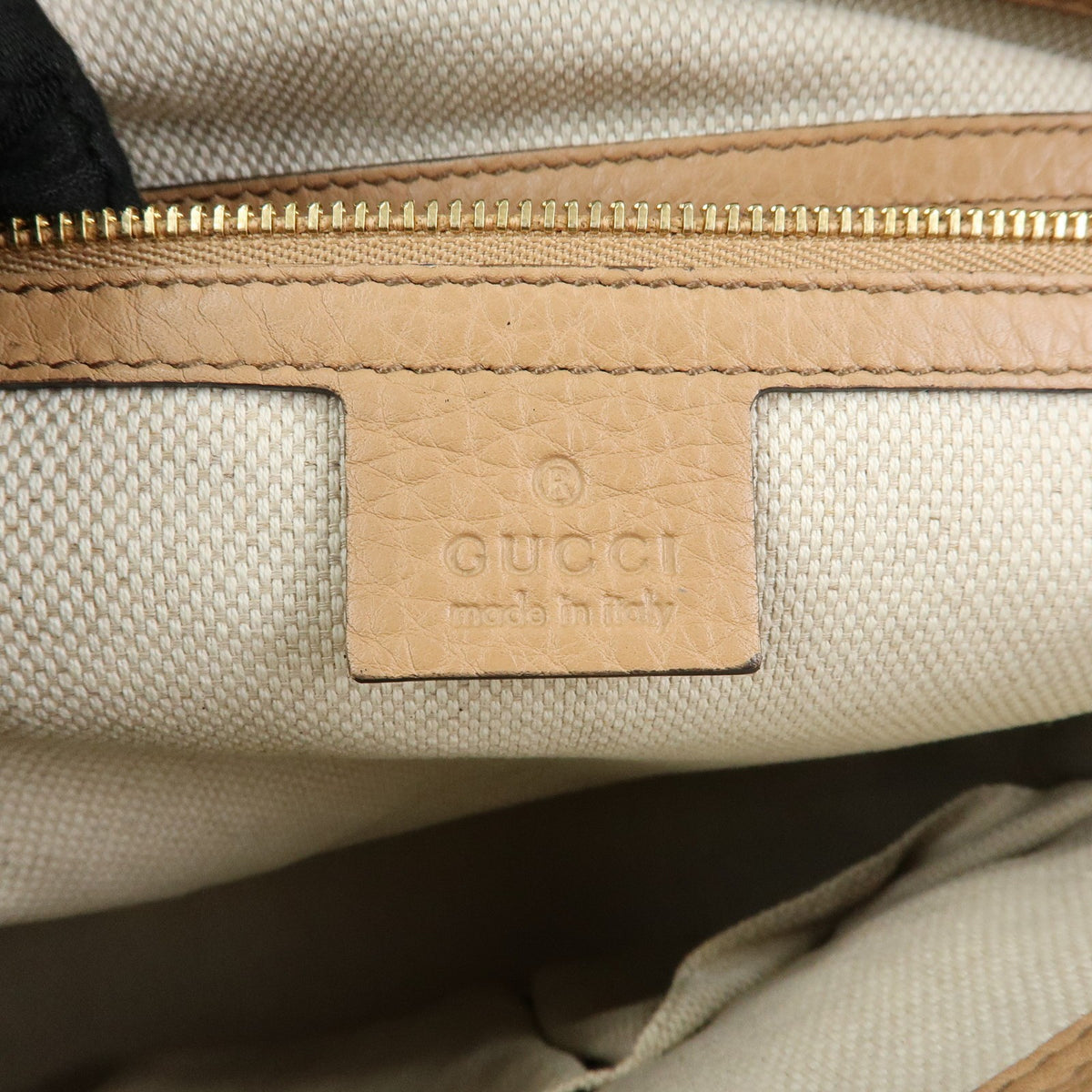 Gucci Soho Working Leather, Beige, Leather, Tote Bag