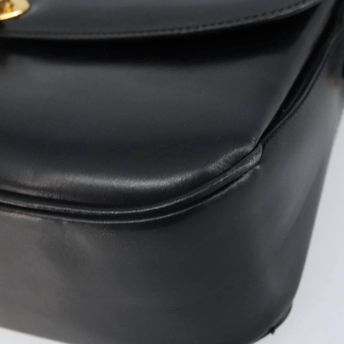 Celine Shoulder Leather, Black, Leather, Shoulder Bag