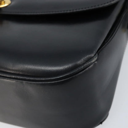 Celine Shoulder Leather, Black, Leather, Shoulder Bag