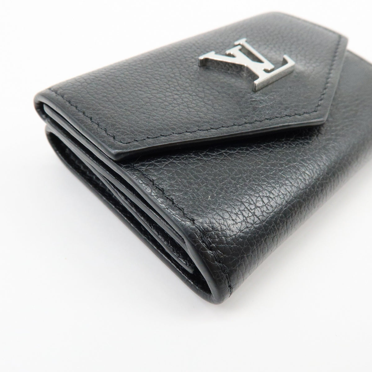 Louis Vuitton Lockmini Leather, Black, Leather, Wallet