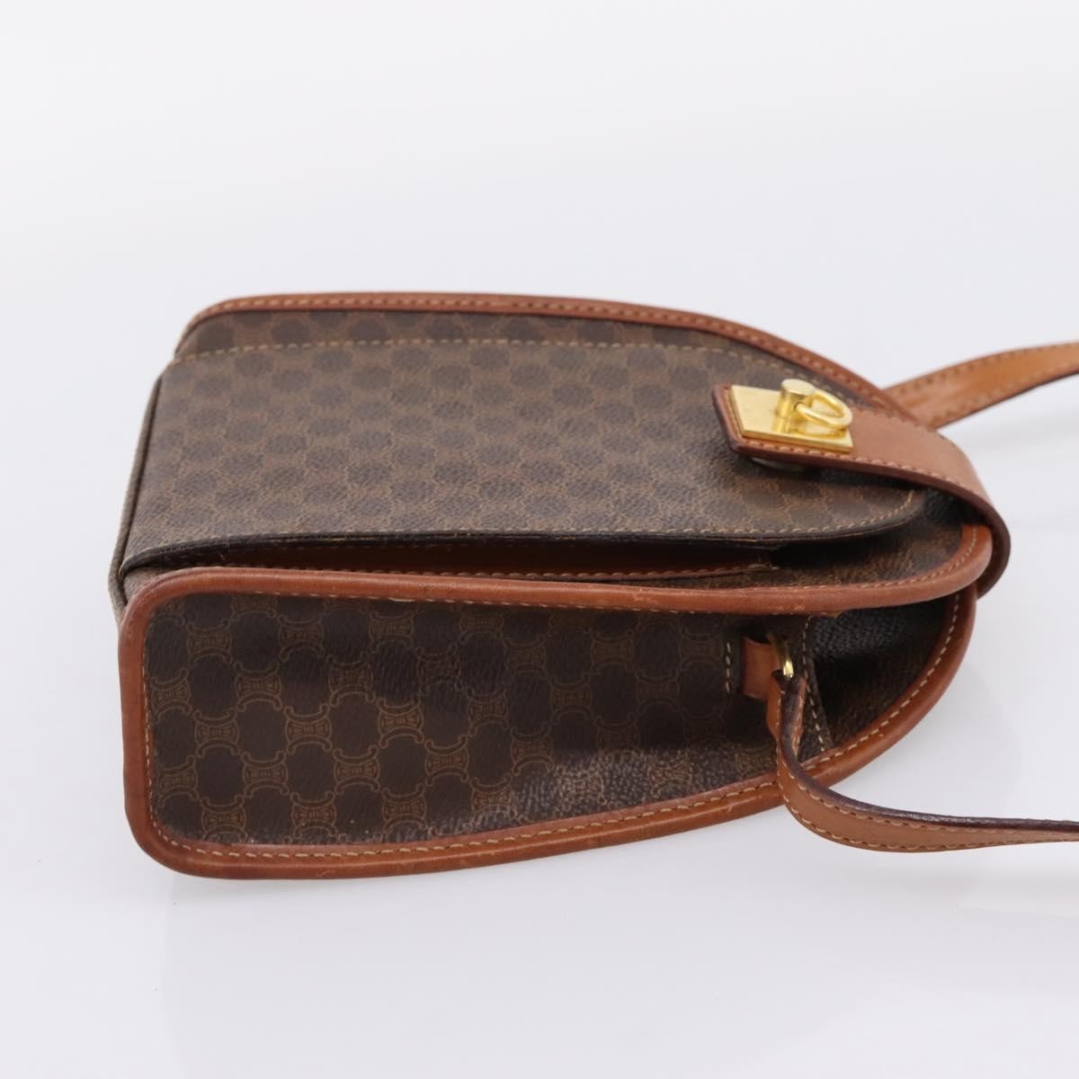 Celine Macadam Shoulder Canvas, Brown, Canvas, Crossbody Bag