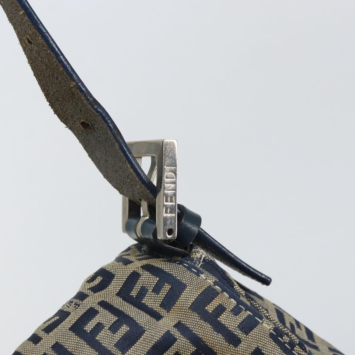 Fendi Mamma Baguette Zucchino canvas, Navy, Canvas, Shoulder Bag