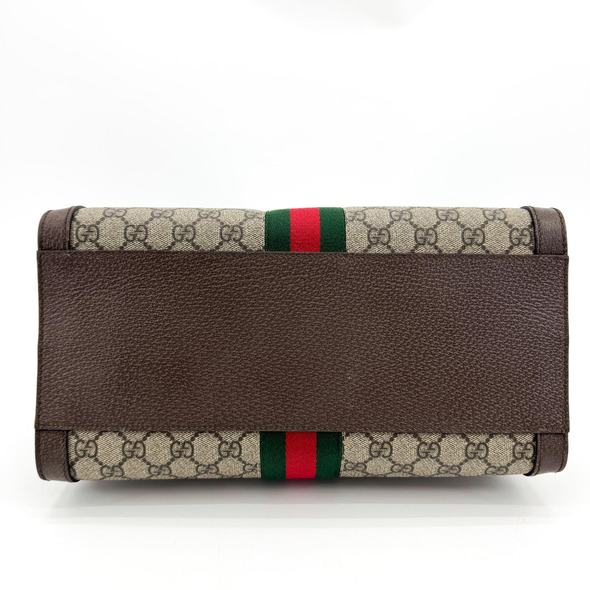 Gucci Ophidia Top Handle GG Coated Canvas, Brown, Canvas, Tote Bag