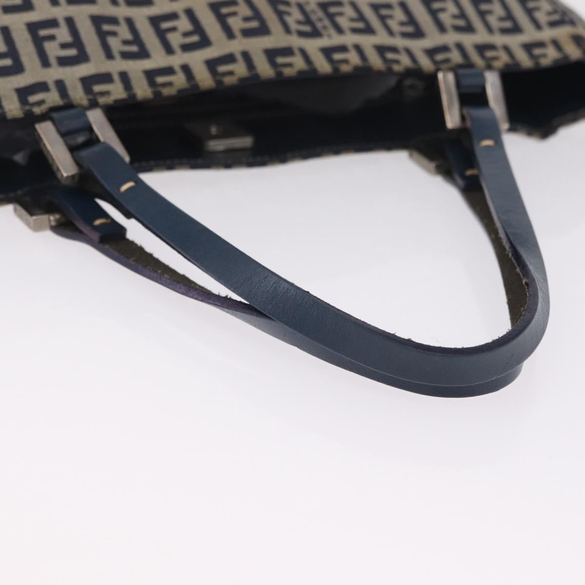 Fendi Vintage Shopping Zucchino Canvas, Navy, Canvas, Tote Bag