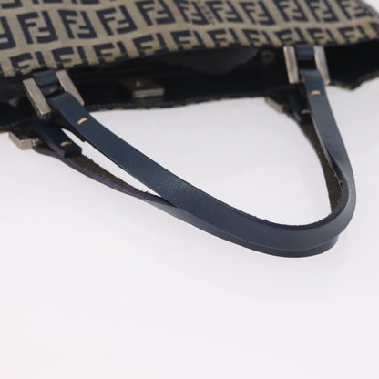 Fendi Vintage Shopping Zucchino Canvas, Navy, Canvas, Tote Bag