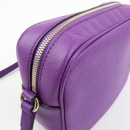 Gucci Soho Disco Leather, Purple, Leather, Crossbody Bag